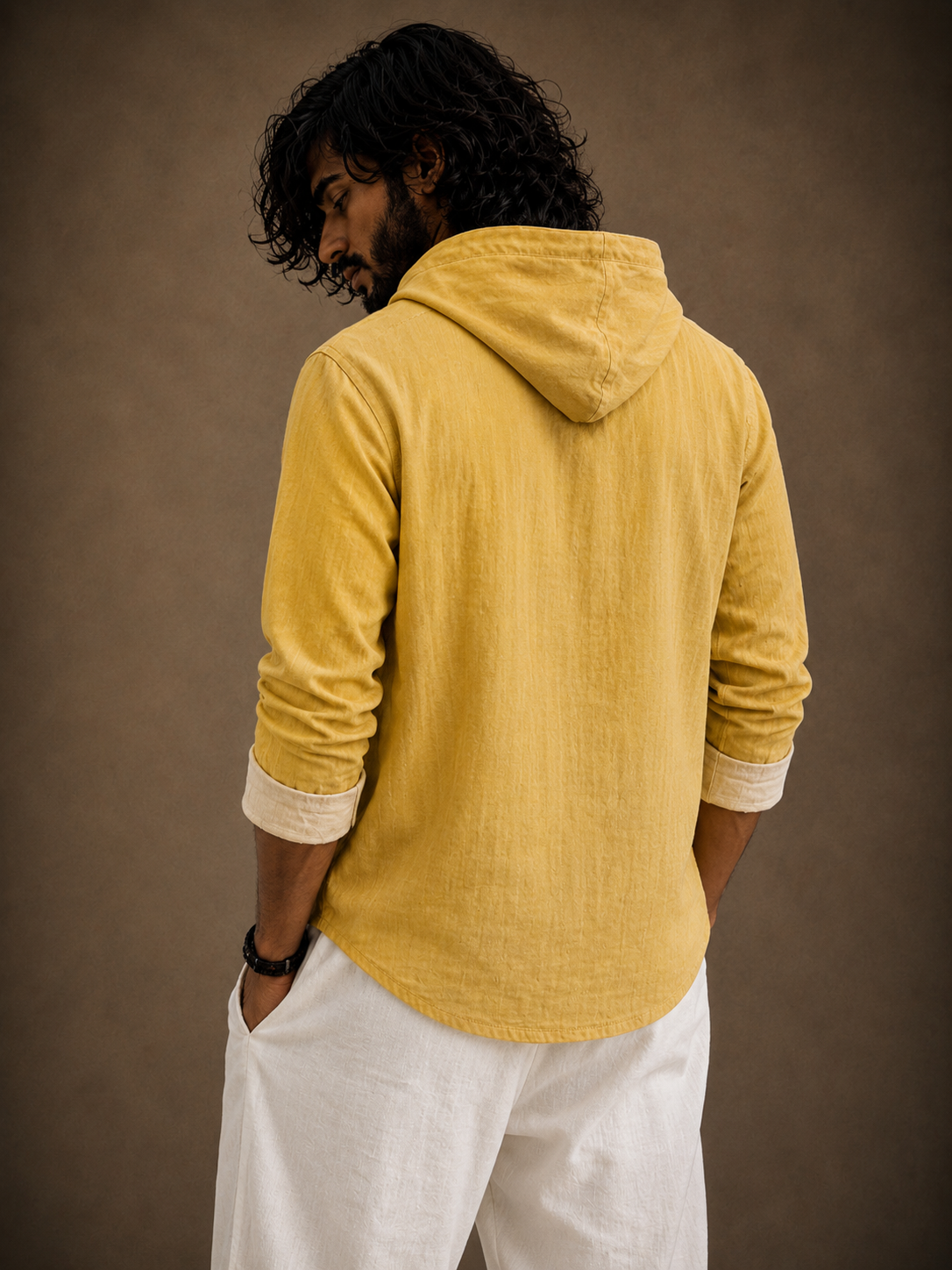 Premium Map Graphic Hooded Shirt – Artistic Full Sleeve Casual Overshirt