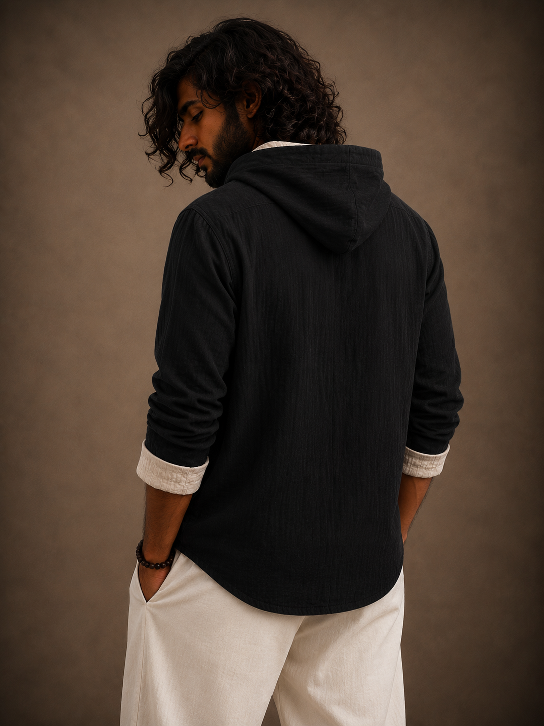 Premium Mouse Graphic Hooded Shirt – Artistic Full Sleeve Casual Overshirt