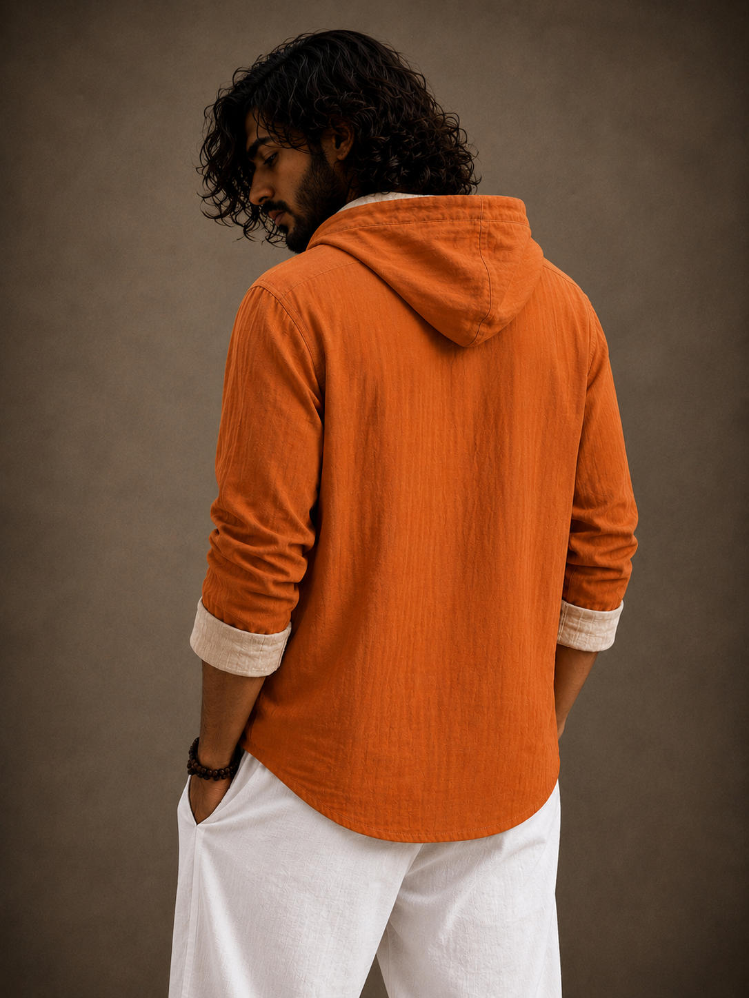 Premium Music Graphic Hooded Shirt – Artistic Full Sleeve Casual Overshirt