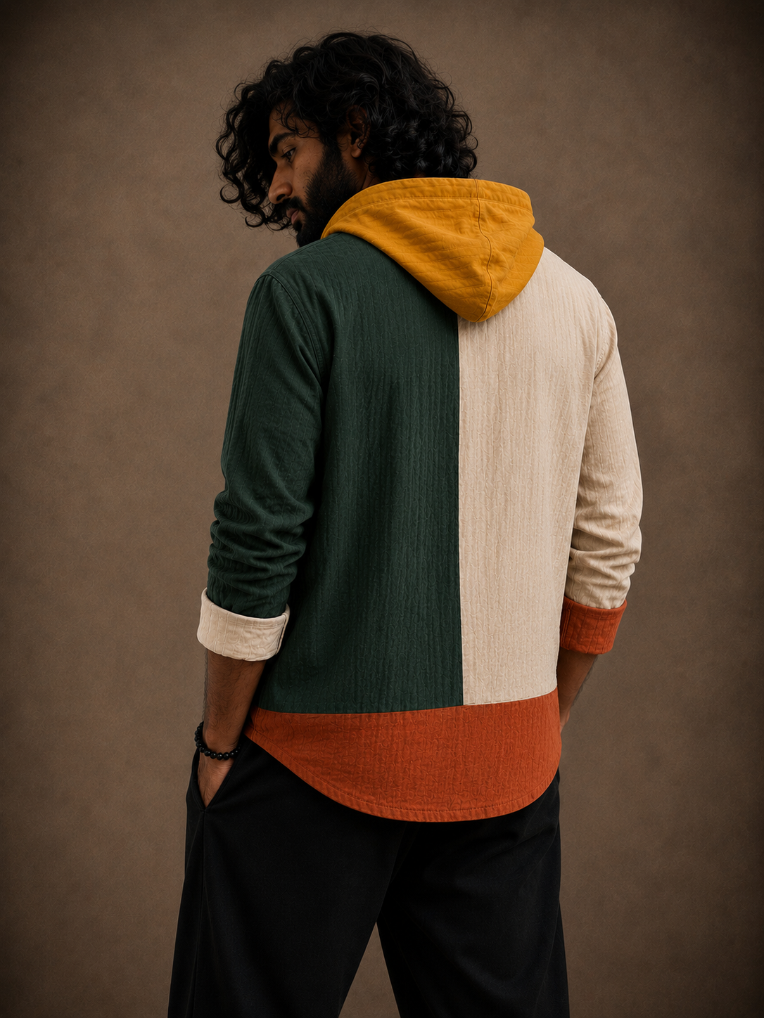 Premium Monkey Graphic Hooded Shirt – Artistic Full Sleeve Casual Overshirt